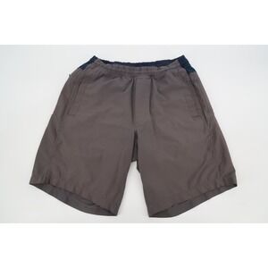 Birddogs‎ Mens Large Extended Gray Navy Lined Performance Gym Shorts